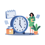 graphics of a woman doing part time job