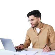 a person doing form filing job on his laptop