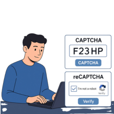 a person doing captcha solving job on his laptop